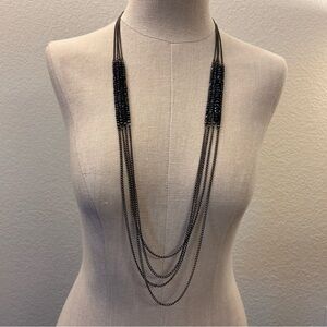 Vera Wang 4 Strand Chain and Faceted Bead Necklace